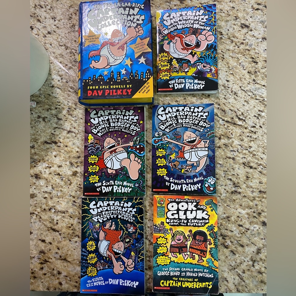 9 Pc Bundle Captain Underpants Dav Pilkey Paperback Books